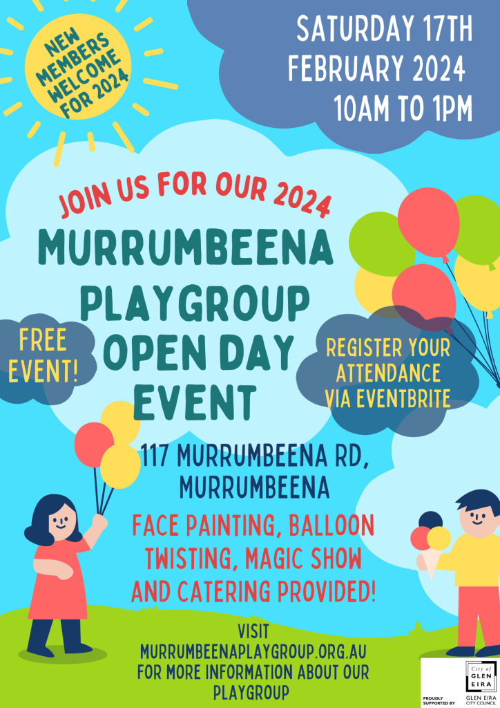 Murrumbeena Playgroup Open Day Flyer UPDATED